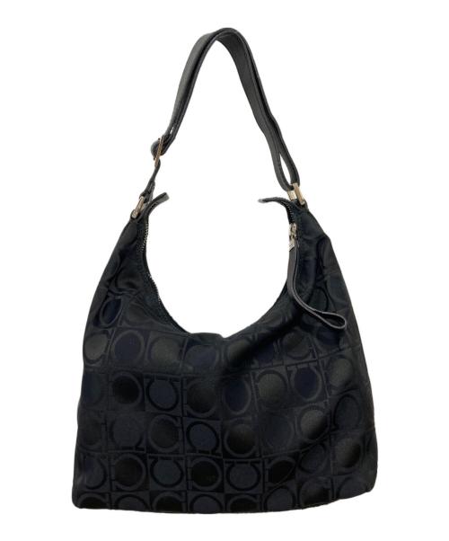 Salvatore Ferragamo（サルヴァトーレ フェラガモ）Salvatore Ferragamo (サルヴァトーレ フェラガモ) ガンチーニ柄ナイロンワンショルダーバッグ ブラックの古着・服飾アイテム