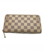 LOUIS VUITTONルイ ヴィトン）の古着「ダミエ・アズール ジッピー ウォレット / ラウンドファスナー財布」｜ホワイト