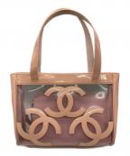 CHANELシャネル）の古着「トリプルココエナメルクリアバッグ」｜ピンク