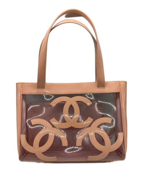 CHANEL（シャネル）CHANEL (シャネル) トリプルココエナメルクリアバッグ ピンクの古着・服飾アイテム