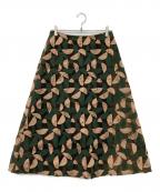 mina perhonenミナ ペルホネン）の古着「voix スカート」｜オリーブ×グリーン