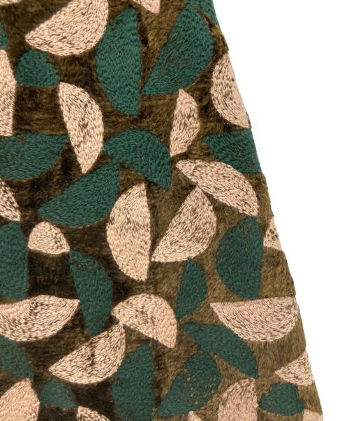 mina perhonen（ミナ ペルホネン）mina perhonen (ミナ ペルホネン) voix スカート オリーブ×グリーン サイズ:36の古着・服飾アイテム