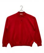 ownessオゥネス）の古着「SNOW WASH スムース ニット ポロシャツ」｜レッド