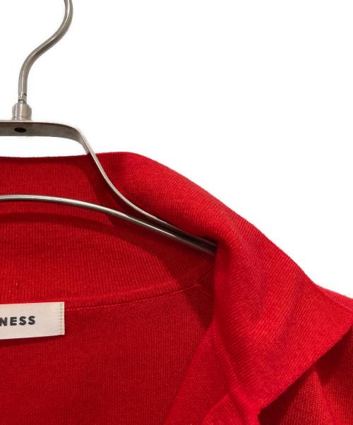 owness（オゥネス）owness (オゥネス) SNOW WASH スムース ニット ポロシャツ レッド サイズ:Mの古着・服飾アイテム