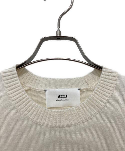 ami（アミ）ami (アミ) AMI DE COEUR CREW NECK SWEATER / アミ ドゥ クール クルーネック セーター アイボリー サイズ:XSの古着・服飾アイテム