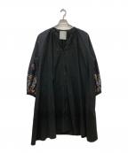 BEARDSLEYビアズリー）の古着「袖ジャガードワンピース」｜ブラック