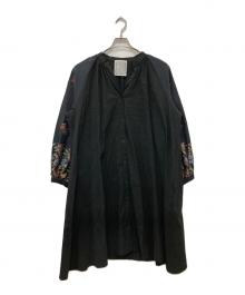 BEARDSLEY（ビアズリー）の古着「袖ジャガードワンピース」｜ブラック