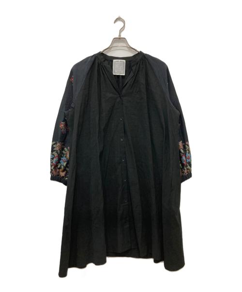 BEARDSLEY（ビアズリー）BEARDSLEY (ビアズリー) 袖ジャガードワンピース ブラック サイズ:FREEの古着・服飾アイテム