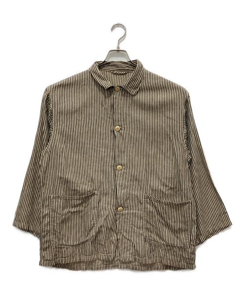 COMOLI（コモリ）COMOLI (コモリ) ストライプワークジャケット ベージュ サイズ:2の古着・服飾アイテム