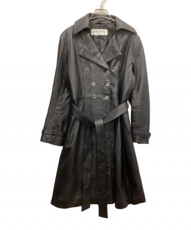 中古・古着通販】BALMAIN (バルマン) レザーコート ブラック サイズ