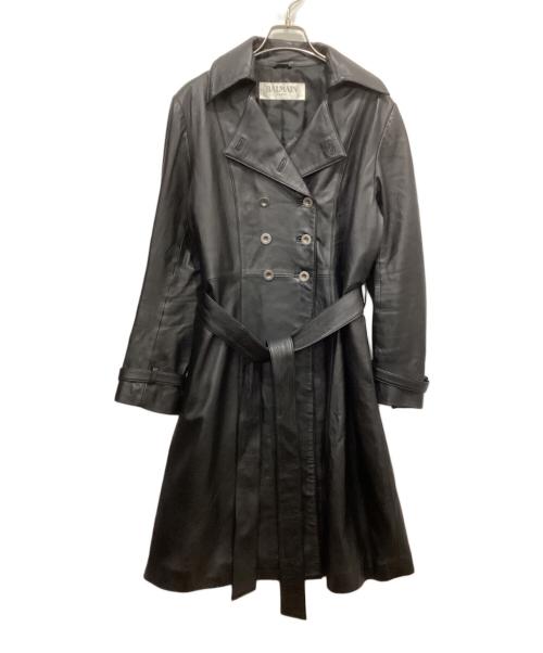 BALMAIN（バルマン）BALMAIN (バルマン) レザーコート ブラック サイズ:-の古着・服飾アイテム