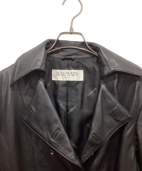 BALMAIN（バルマン）BALMAIN (バルマン) レザーコート ブラック サイズ:-の古着・服飾アイテム