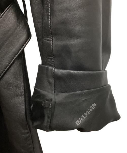 BALMAIN（バルマン）BALMAIN (バルマン) レザーコート ブラック サイズ:-の古着・服飾アイテム