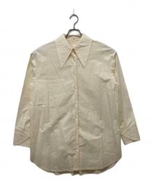 Ameri（アメリ）の古着「LONG COLLAR CALENDERING SHIRT」｜ベージュ
