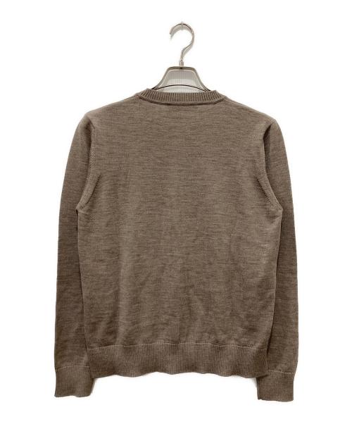 maison kitsune（メゾンキツネ）maison kitsune (メゾンキツネ) ダブル フォックスヘッド メリノ レギュラー カーディガン ベージュ サイズ:Lの古着・服飾アイテム