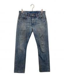 RRL（ダブルアールエル）の古着「デニムパンツ / SLIM FIT ダメージ デニムパンツ」｜インディゴ