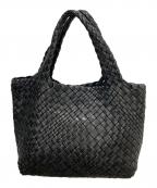 FALORNI ITALIAファロルニ イタリア レ ボルセ）の古着「イントレチャートラムレザーハンドバッグ」｜ブラック