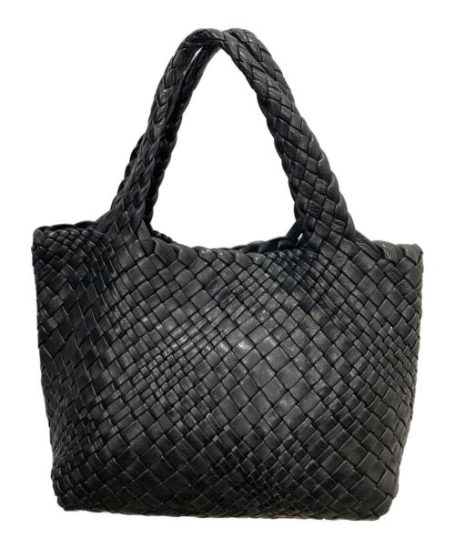 FALORNI ITALIA（ファロルニ イタリア レ ボルセ）FALORNI ITALIA (ファロルニ イタリア レ ボルセ) イントレチャートラムレザーハンドバッグ ブラックの古着・服飾アイテム