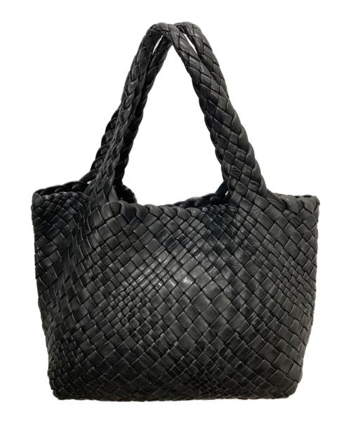 FALORNI ITALIA（ファロルニ イタリア レ ボルセ）FALORNI ITALIA (ファロルニ イタリア レ ボルセ) イントレチャートラムレザーハンドバッグ ブラックの古着・服飾アイテム