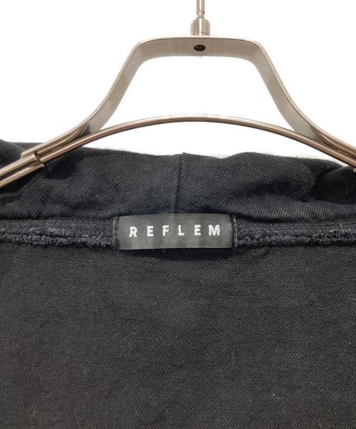 REFLEM（レフレム）REFLEM (レフレム) ツギハギベルト付きハイネックジップパーカー ブラック サイズ:FREEの古着・服飾アイテム