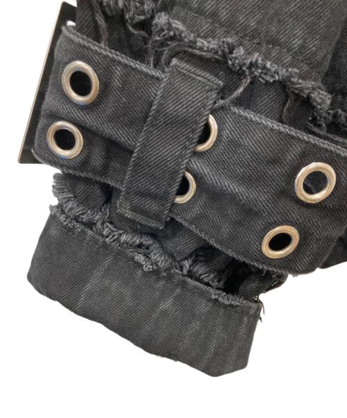 REFLEM（レフレム）REFLEM (レフレム) ツギハギベルト付きハイネックジップパーカー ブラック サイズ:FREEの古着・服飾アイテム