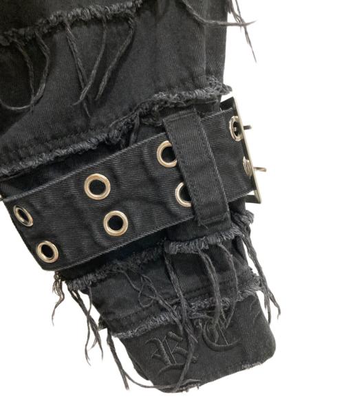 REFLEM（レフレム）REFLEM (レフレム) ツギハギベルト付きハイネックジップパーカー ブラック サイズ:FREEの古着・服飾アイテム