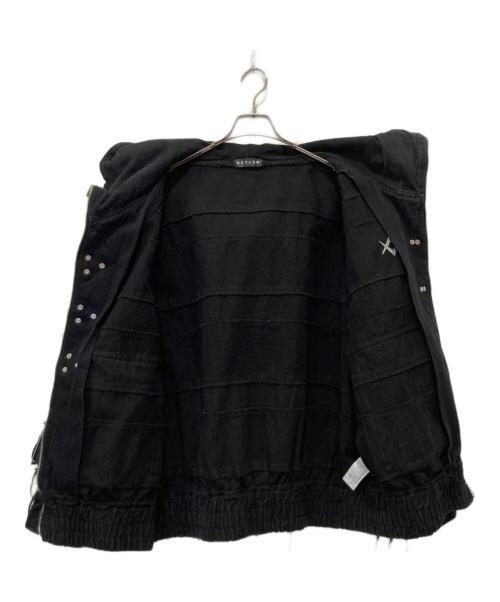 REFLEM（レフレム）REFLEM (レフレム) ツギハギベルト付きハイネックジップパーカー ブラック サイズ:FREEの古着・服飾アイテム