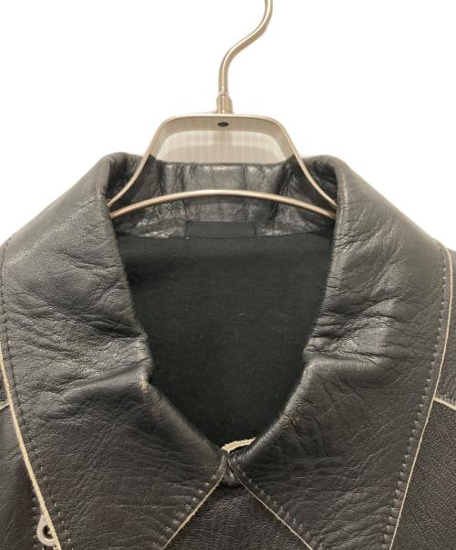 DANIELE ALESSANDRINI（ダニエレアレッサンドリーニ）DANIELE ALESSANDRINI (ダニエレアレッサンドリーニ) レザージャケット ブラック サイズ:50の古着・服飾アイテム