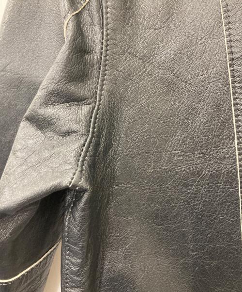 DANIELE ALESSANDRINI（ダニエレアレッサンドリーニ）DANIELE ALESSANDRINI (ダニエレアレッサンドリーニ) レザージャケット ブラック サイズ:50の古着・服飾アイテム