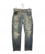 DOLCE & GABBANAドルチェ＆ガッバーナ）の古着「CRASH PROCESSING DAMAGE DENIM PANTS」｜インディゴ