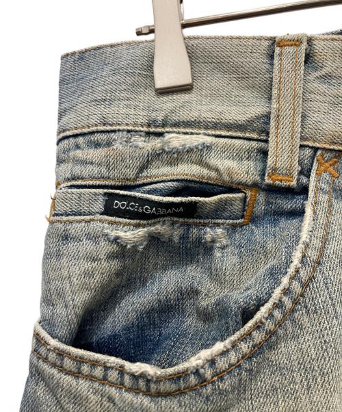 DOLCE & GABBANA（ドルチェ＆ガッバーナ）DOLCE & GABBANA (ドルチェ＆ガッバーナ) CRASH PROCESSING DAMAGE DENIM PANTS インディゴ サイズ:48の古着・服飾アイテム