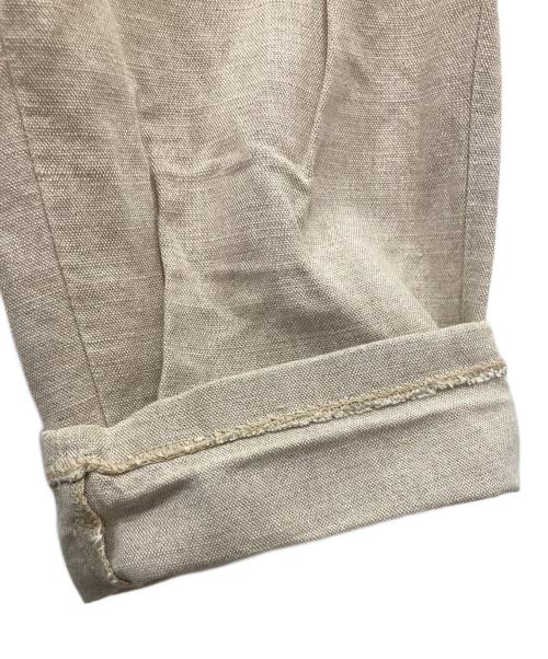 Savane（サヴァーン）Savane (サヴァーン) ２タックリネンパンツ ベージュ サイズ:36の古着・服飾アイテム