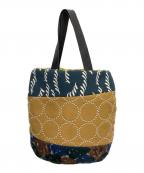 mina perhonenミナ ペルホネン）の古着「トートバッグ」｜ネイビー×ホワイト