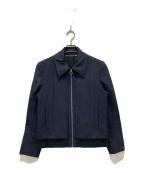 PAUL SMITHポールスミス）の古着「モヘヤ混ウール ジップアップ ショートブルゾン」｜ネイビー