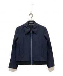 PAUL SMITH（ポールスミス）の古着「モヘヤ混ウール ジップアップ ショートブルゾン」｜ネイビー