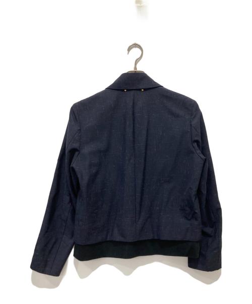 PAUL SMITH（ポールスミス）PAUL SMITH (ポールスミス) モヘヤ混ウール ジップアップ ショートブルゾン ネイビー サイズ:Mの古着・服飾アイテム