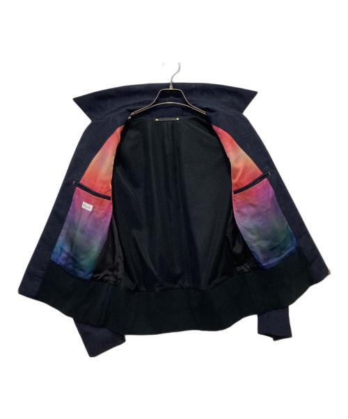 PAUL SMITH（ポールスミス）PAUL SMITH (ポールスミス) モヘヤ混ウール ジップアップ ショートブルゾン ネイビー サイズ:Mの古着・服飾アイテム