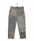 stussyステューシー）の古着「ヒッコリーダブルニーパンツ」｜インディゴ