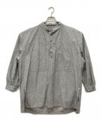 Porter Classicポータークラシック）の古着「STAND COLLAR LONG SMOCK SHIRT / スタンドカラーロングスモックシャツ」｜グレー