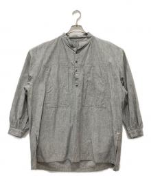 Porter Classic（ポータークラシック）の古着「STAND COLLAR LONG SMOCK SHIRT / スタンドカラーロングスモックシャツ」｜グレー