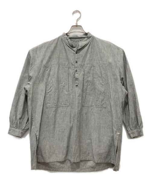 Porter Classic（ポータークラシック）Porter Classic (ポータークラシック) STAND COLLAR LONG SMOCK SHIRT / スタンドカラーロングスモックシャツ グレー サイズ:1の古着・服飾アイテム