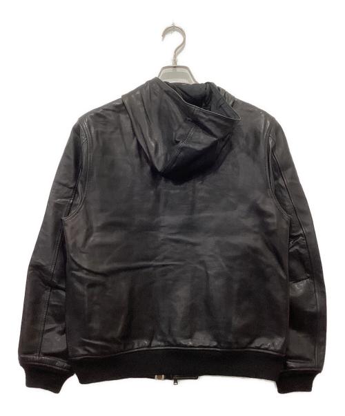A BATHING APE（ア ベイシング エイプ）A BATHING APE (ア ベイシング エイプ) フーデッドカウレザージャケット/スノボジャケット ブラック サイズ:Mの古着・服飾アイテム