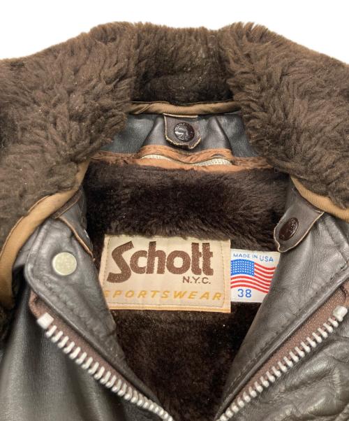 Schott（ショット）Schott (ショット) A-2 Flight Jacket ブラウン サイズ:M（38）の古着・服飾アイテム