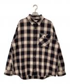 Carhartt WIPカーハート ワークインプログレス）の古着「L/S Witten Shirt」｜ブラック×ホワイト