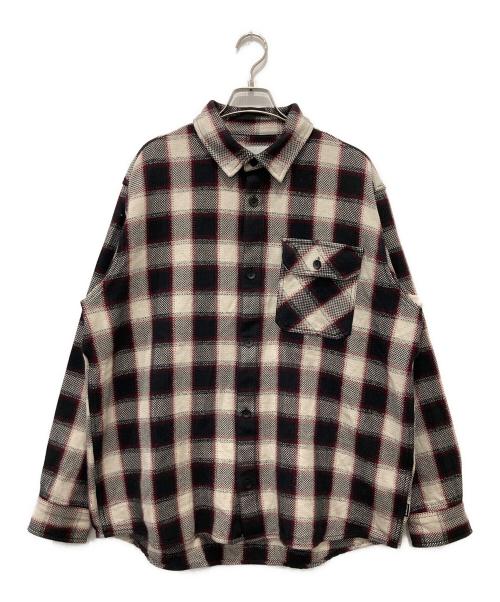 Carhartt WIP（カーハート ワークインプログレス）CARHARTT WIP (カーハート ワークインプログレス) L/S Witten Shirt ブラック×ホワイト サイズ:Mの古着・服飾アイテム