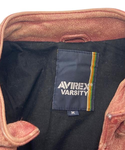 AVIREX（アヴィレックス）AVIREX (アヴィレックス) シングルライダースジャケット / レザージャケット / カウレザージャケット レッド サイズ:Mの古着・服飾アイテム