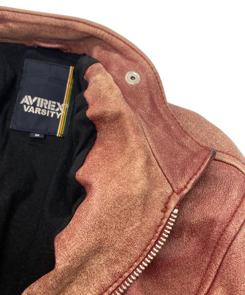 AVIREX（アヴィレックス）AVIREX (アヴィレックス) シングルライダースジャケット / レザージャケット / カウレザージャケット レッド サイズ:Mの古着・服飾アイテム