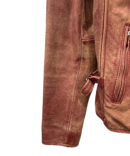 AVIREX（アヴィレックス）AVIREX (アヴィレックス) シングルライダースジャケット / レザージャケット / カウレザージャケット レッド サイズ:Mの古着・服飾アイテム