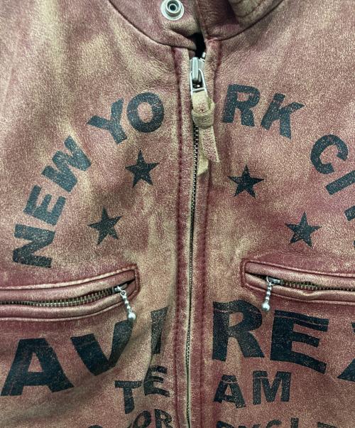 AVIREX（アヴィレックス）AVIREX (アヴィレックス) シングルライダースジャケット / レザージャケット / カウレザージャケット レッド サイズ:Mの古着・服飾アイテム