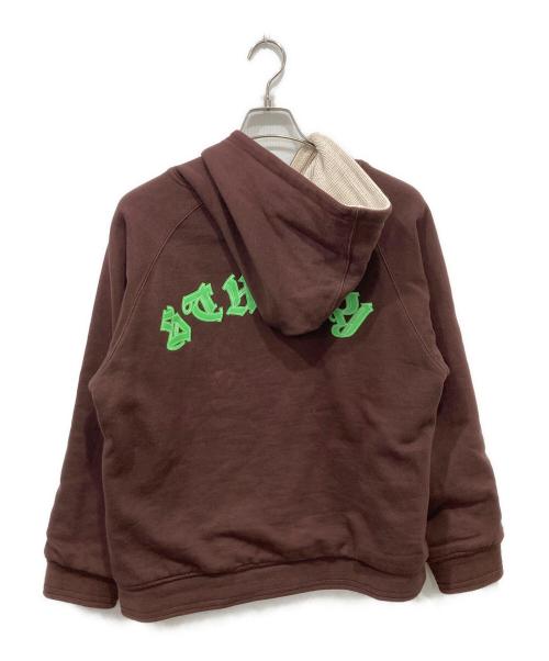 stussy（ステューシー）stussy (ステューシー) ダブルフェイスジップパーカー ブラウン サイズ:Mの古着・服飾アイテム
